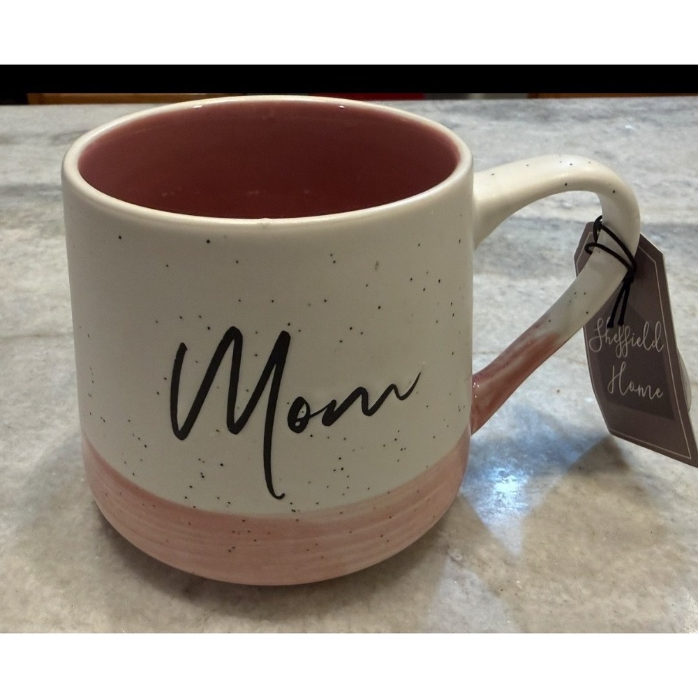 Sheffield Home Mom Coffee Mug Speckled Pink White Ceramic Stoneware Mother's Day